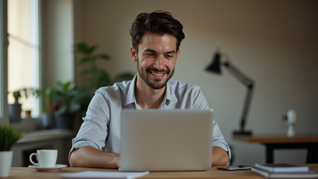 Entrepreneur commençant son parcours en tant que freelance avec outils de travail